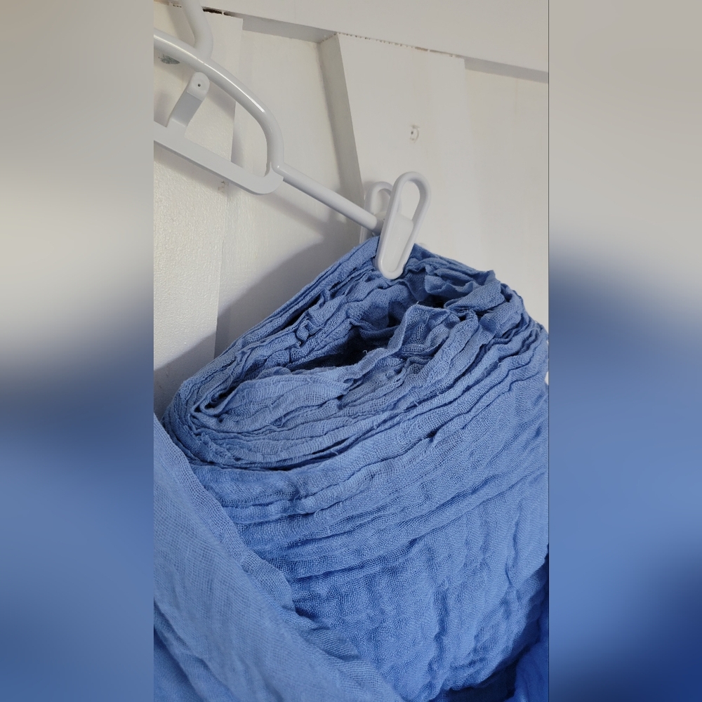 Light Blue Textured Gauze Fabric